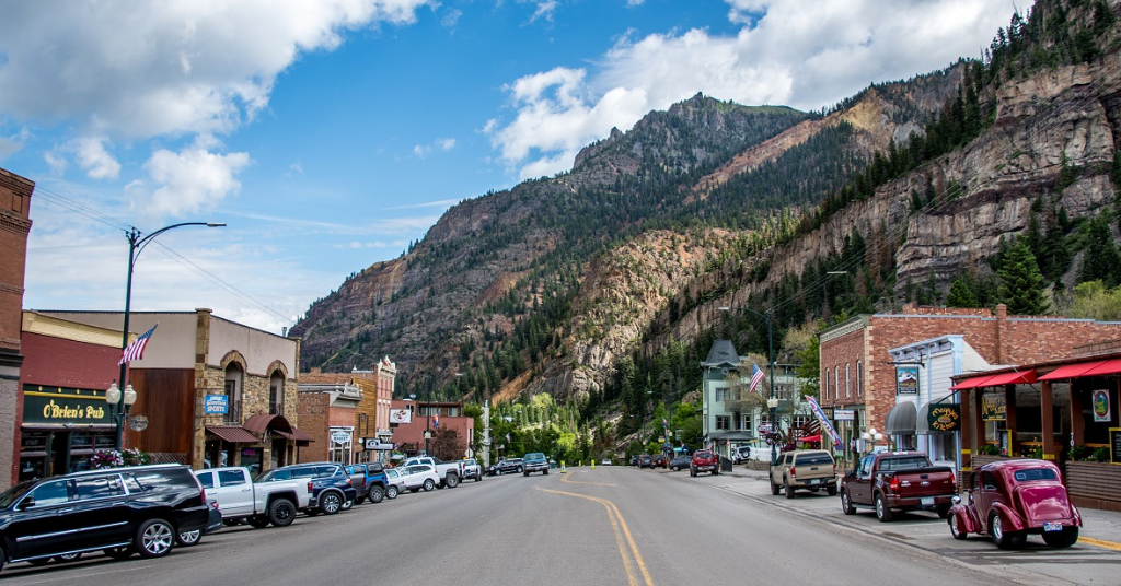 Busy street in Ouray, CO