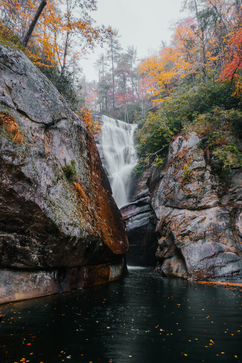 View of Paradise Falls and the swimming hole located below the waterfall