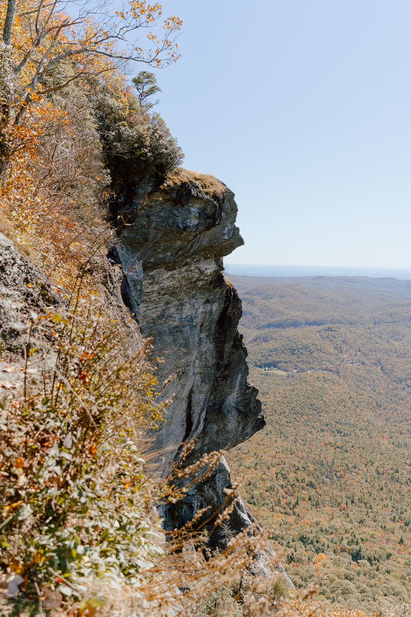 Exposed cliff face at Whiteside Mountain in Highlands, NC