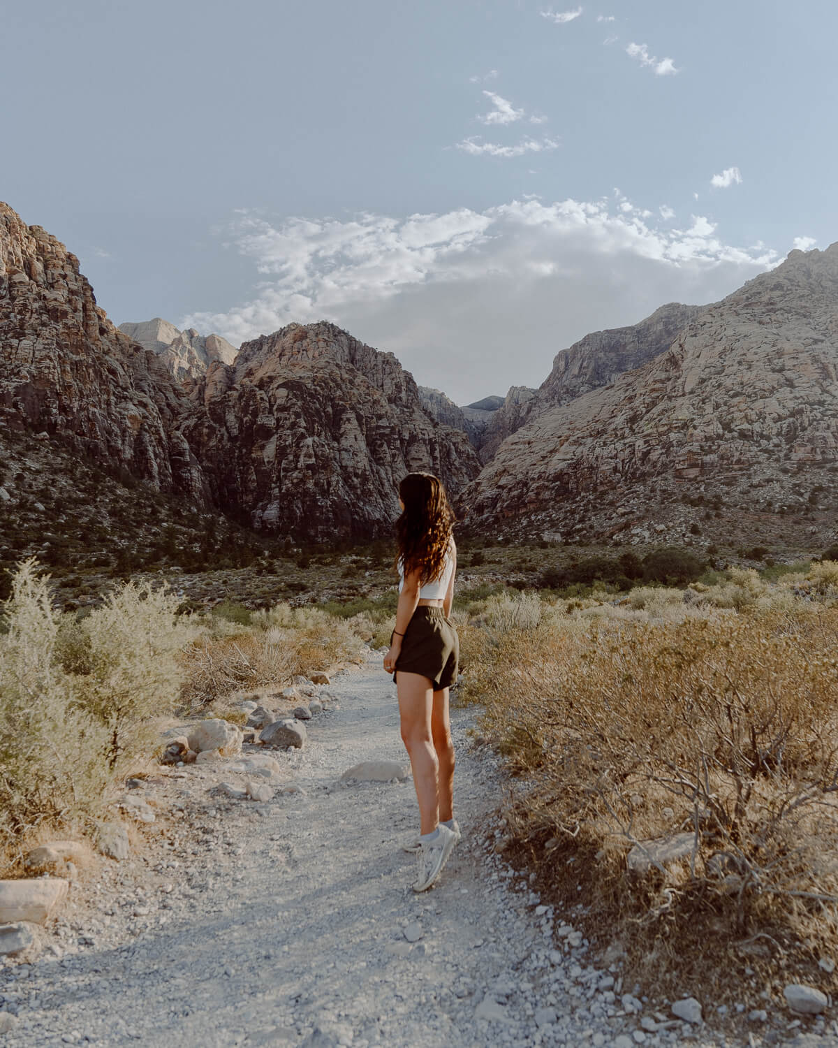 Female hiker at Red Rock Canyon in Nevada