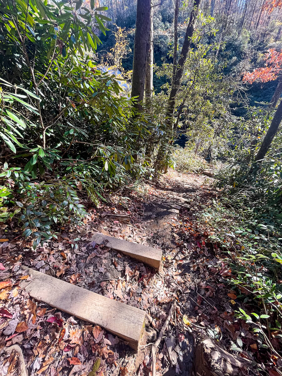Stairs down to the base of Secret Falls