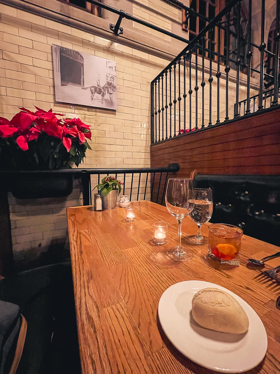 Romantic evening dinner during Christmas at Stable Café 