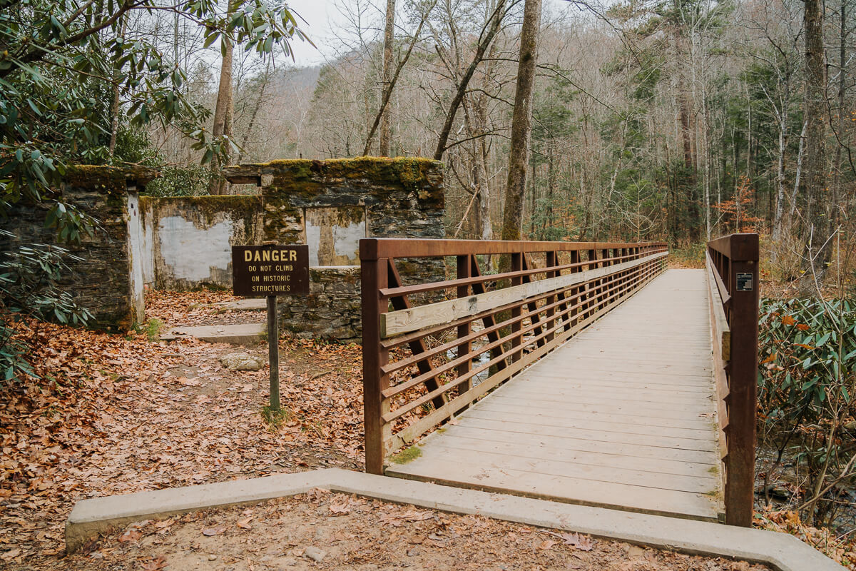 Bridge along hiking trail
