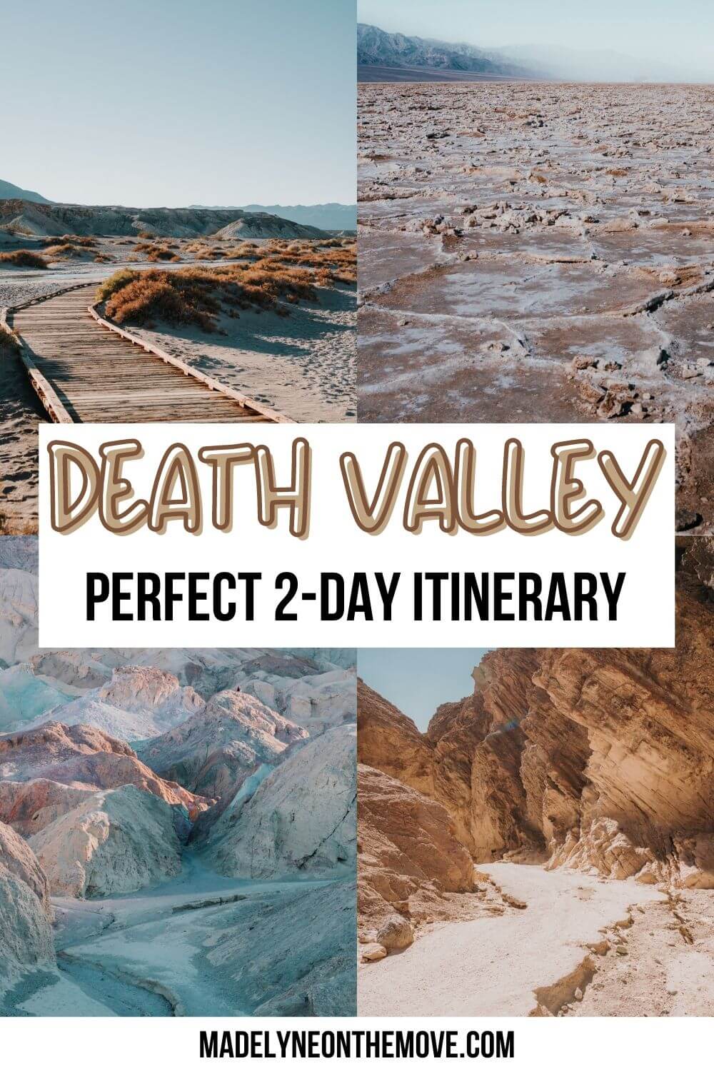 Layout of four landscapes from Death Valley National Park