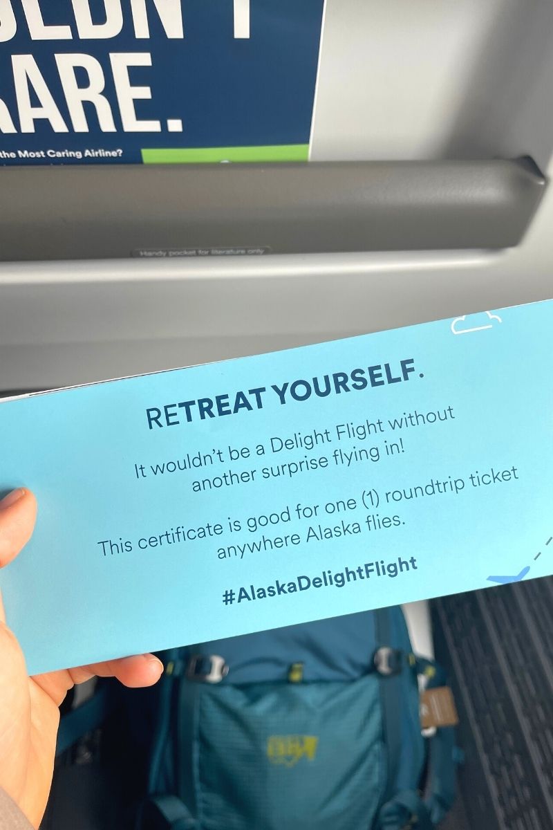 Photo of an Alaska Airlines flight voucher